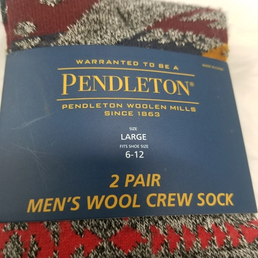Two Pack of Pendleton Wool Socks Large Men NWT